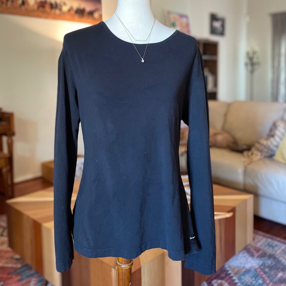 Big Sky Co. Windsor Long Sleeve Tee, Black, Women's Large